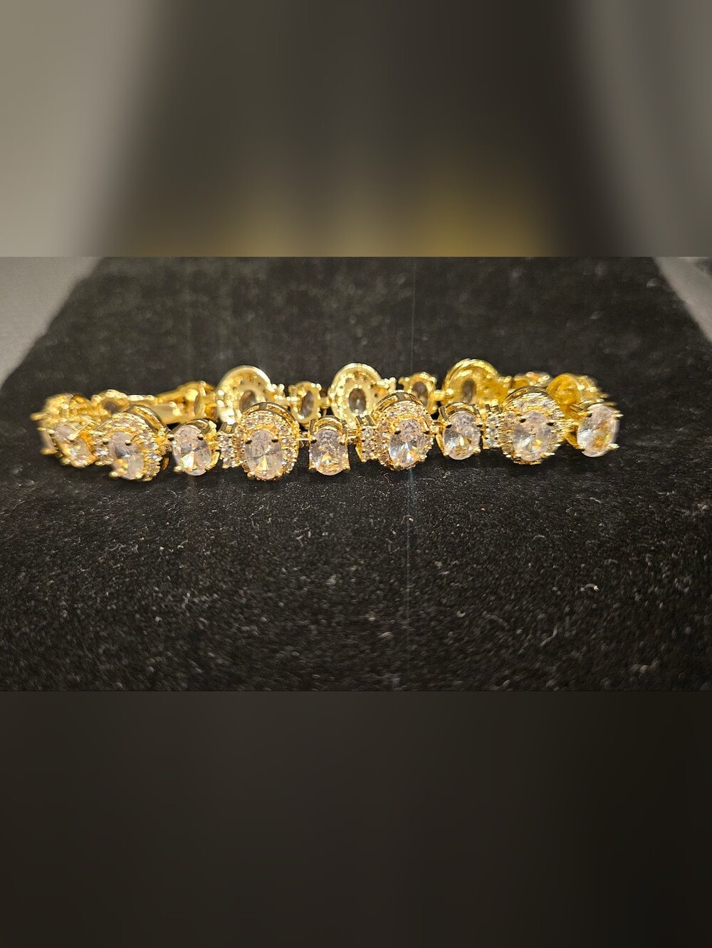 Gold Crystal Tennis Bracelet - Women Jewelry